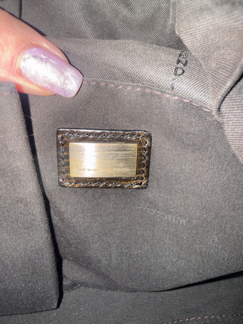 Fendi Tobacco Zucca canvas "B Buckle" hobo bag featuring brown leather i. EUC - Picture 8 of 12